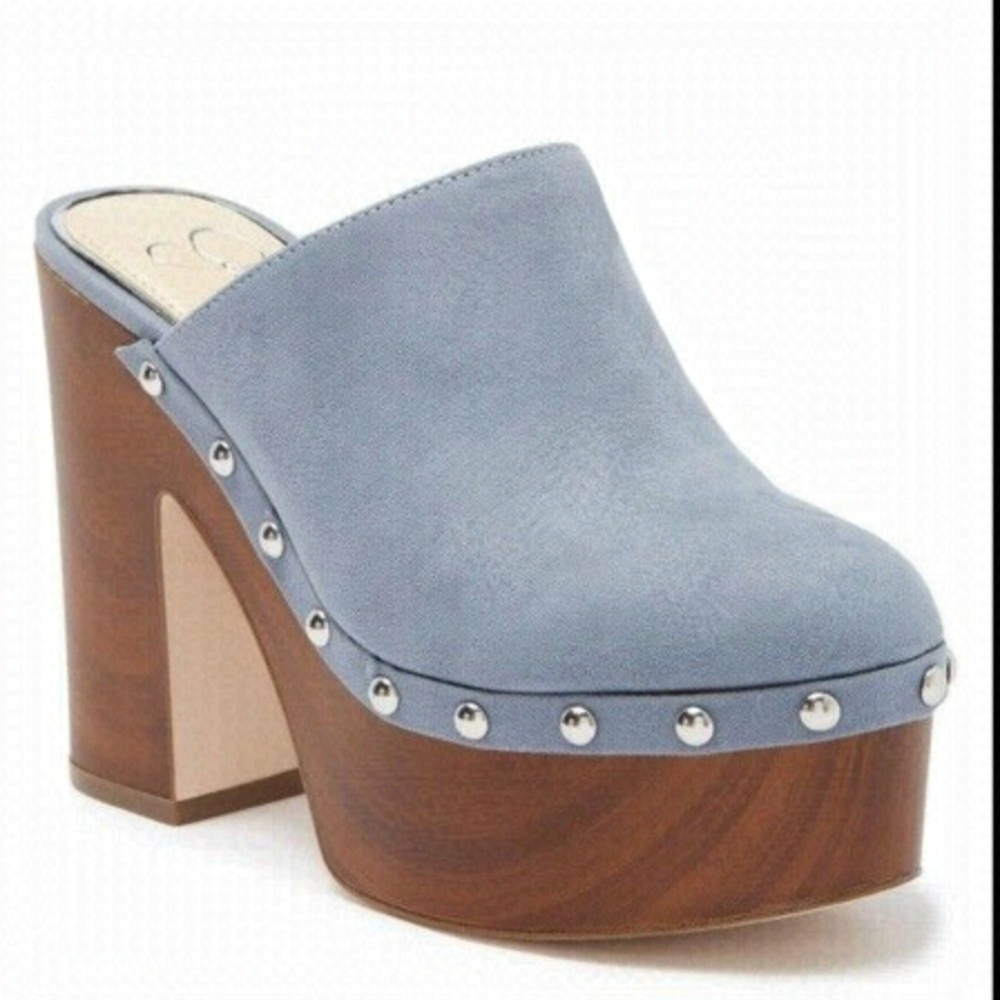 JESSICA Simpson BNWOT "Dalia" Platform Mule Clog Women NEW Studded Blue
